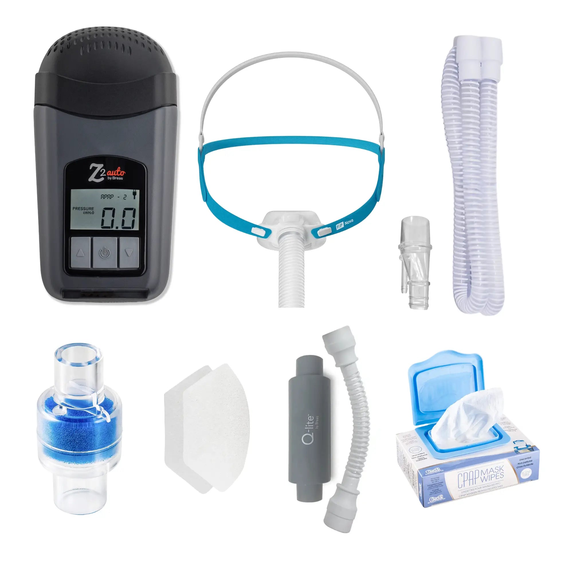 Breas Z2 CPAP Machine & Nova Micro Nasal Pillows Mask Bundle